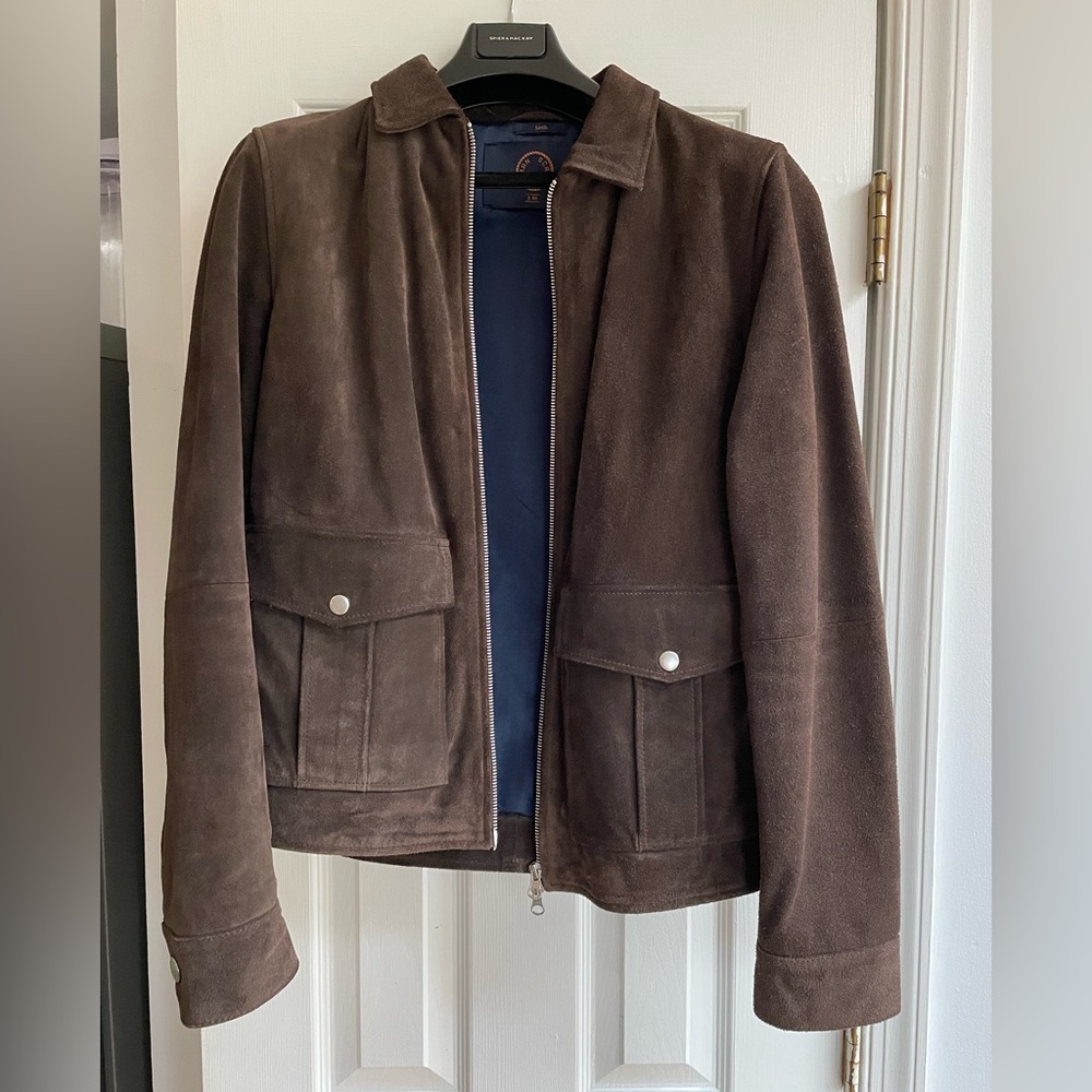 Brown Suede Heavy Bomber Flight Jacket Human Scales … Gem